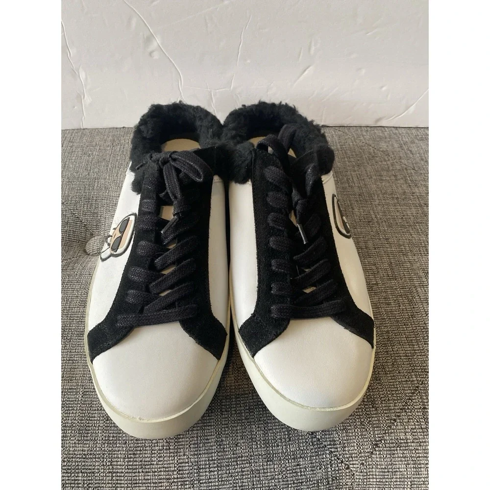 Karl Lagerfeld Paris Men's 7 EU 39-40 Backless‎ Sneakers Leather Faux Fur
